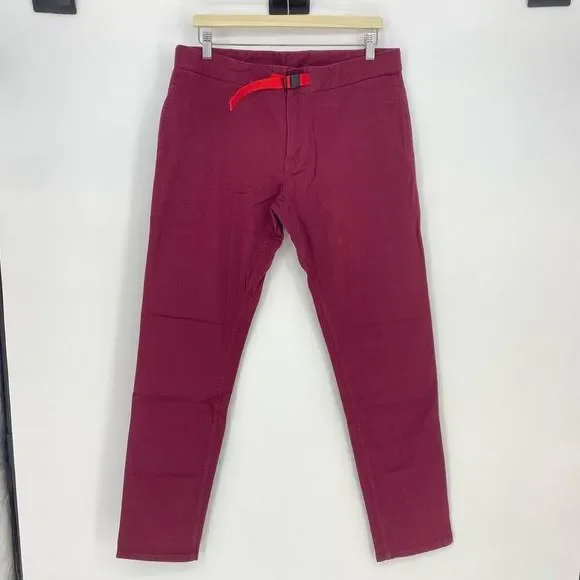 Topo Designs Womens Climb Pants Size L Organic Cotton Outdoor Hiking NWT Burgund - Picture 7 of 15